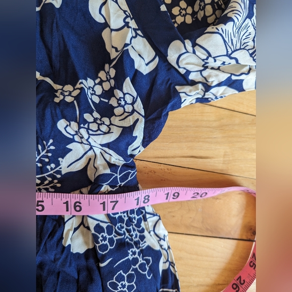 Blue tropical a line floral midi - Picture 11 of 14